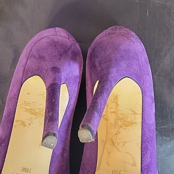 NINE WEST SUEDE ROUND TOE SLIP-ON WOMEN"S HIGH HEEL STILETTOS PUMP SHOES - Picture 13 of 16